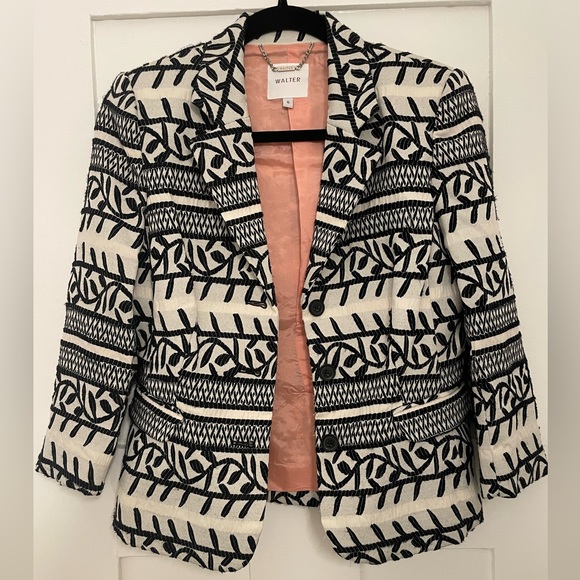 Walter Jackets & Coats | Walter Blazer Size 6 | Color: Black/Ivory - Picture 1 of 4